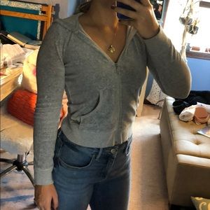 Juicy couture grey velvet zip up